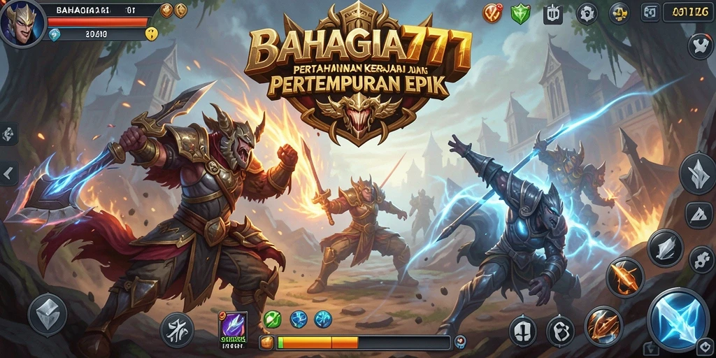 Tampilan gameplay BAHAGIA777 yang seru dalam pertarungan Tower Defense.