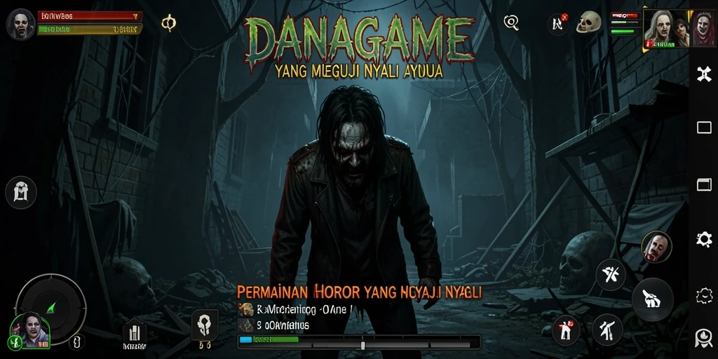 Tampilan gameplay DANA GAME yang menyeramkan dan mendebarkan.