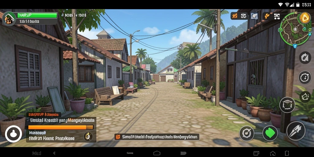 Tampilan gameplay HARAPJP yang menampilkan dunia simulasi yang kaya.