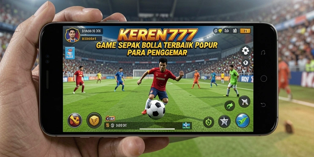 Tampilan gameplay KEREN777 yang menarik dengan aksi sepak bola seru.