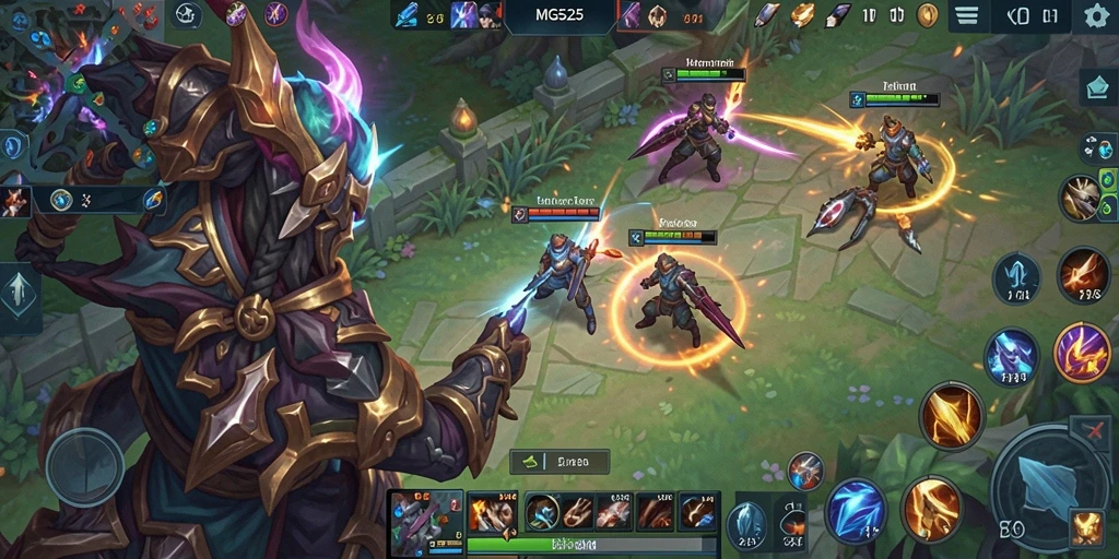 Screenshot gameplay MG525 menampilkan aksi seru dalam pertempuran tim.