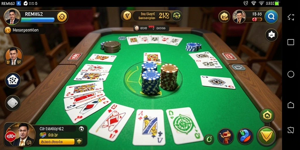 Reproduksi gameplay Gaple yang menegangkan dan seru.